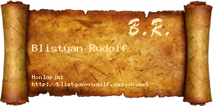 Blistyan Rudolf névjegykártya
